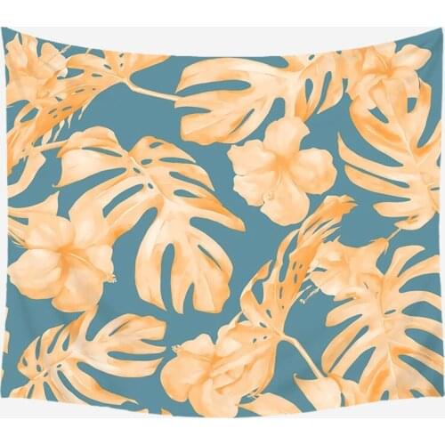 Pink Mandala Wall Hanging Tapestry Tropical Leaf Gray Marble Tapestries Floral INS Flower Wall Decor Girl Home Decor Wall Carpet