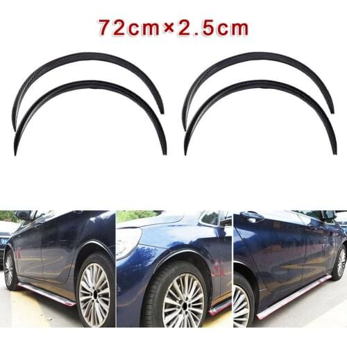 72cm * 2.5cm 4PCS Black Car Wheel Trim Eyebrow Arched Fender Flared Bar Protection Trim Universal Protection Accessories