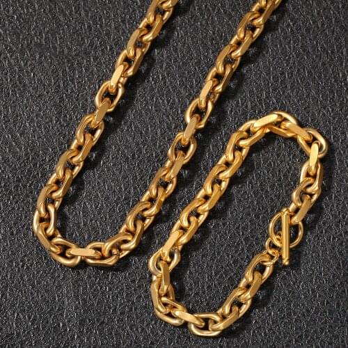 Necklace +Bracelet Hip Hop Miami Curb Cuban Chain Gold Iced Out Paved CZ Bling Rapper For Men Jewelry Set Hip Hop King