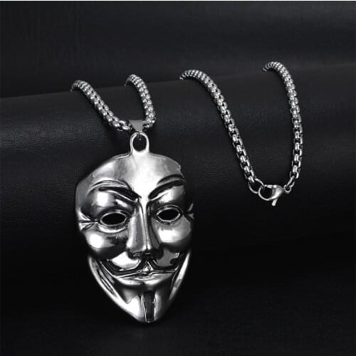 TIMEONLY Fashion Titanium Steel Pendant Necklace for Women Hip Hop Long Sweater Charms Necklace for Women Man Party Gift Jewelry