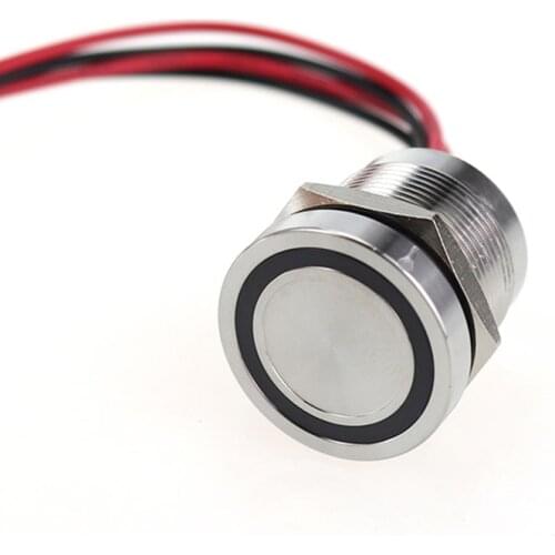 IP67 Waterproof 22mm Piezo Switch Flat Head Momentary Aluminum Oxidation Small Stainless Steel/ Aluminum Piezo Switch
