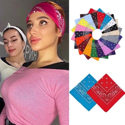 Print Hip Hop Headscarf Woman Headband For Hair Bands Silk Square Scarf Ladies Neckerchief Female Satin Head Wraps Bandana 2021