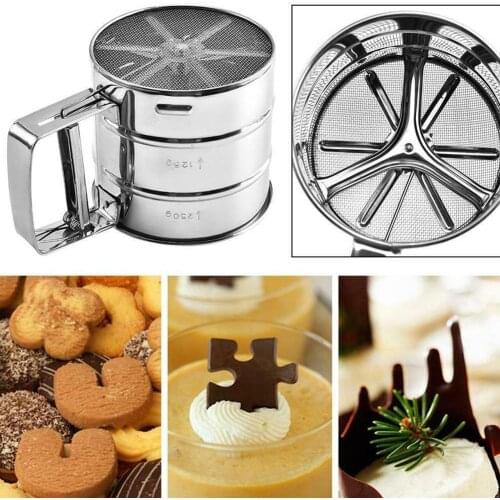 Stainless Steel Mesh Flour Sifter Mesh Flour Bolt Sifter Shaker Tools Kitchen Manual Shaker Sieve Mechanical Icing Sugar Ba L5Y7