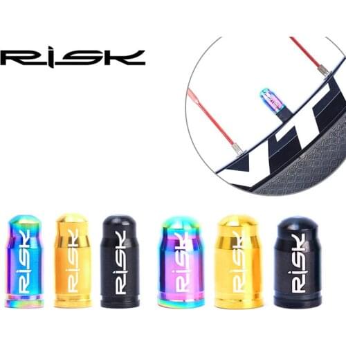 RISK 2pcs Titanium Bicycle Presta /Schrader Valve Cap Road MTB Bike Wheel Tire Covered Protector French Tyre Dust-proof Cover