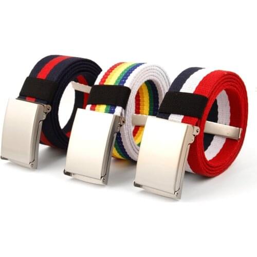 Fashion New Unisex Trousers Belts Canvas Belt metal buckle Men Women Boys Jeans belts Candy Colors Top quality luxury belt 150cm