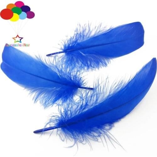 100 Pcs sapphire Goose Feathers Dyed 15-20 Cm/6-8 Inch Diy Stage Props Decor Headress Carnival Costume crafts