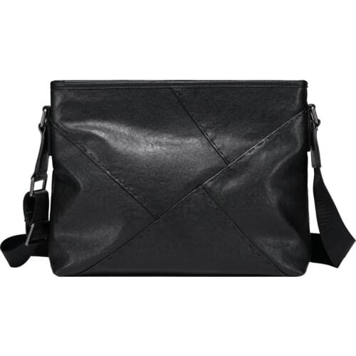 Business Mens genuine leather messenger bags A4 Magazine Fashion Man Real Cow leather shoulder Bag Male Handbag Crossbody Bag