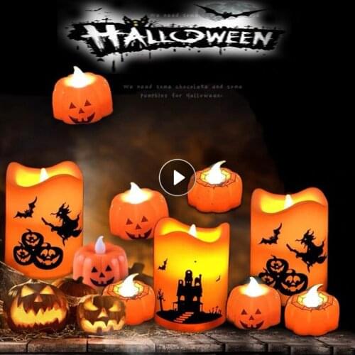 2pc LED Halloween Pumpkin Ghost Lantern Lamp DIY Hanging Scary Candle Light Halloween Decoration for Home Horror Props Kids Toy