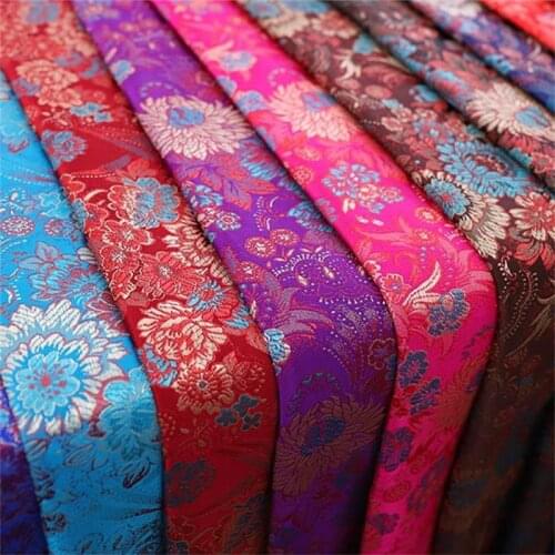 Brocade fabric beautiful fabrics with chrysanthemum pattern fabric for dress DIY