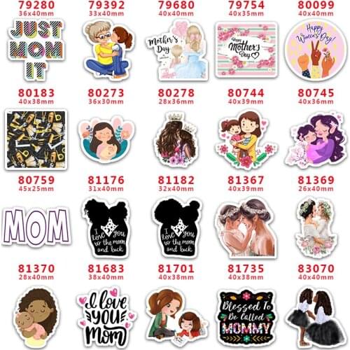 DIY Craft Supplies Sewing Accessories Cartoon Mothers Day Printed Planar Resins Mold 30 Pieces. PR-79280