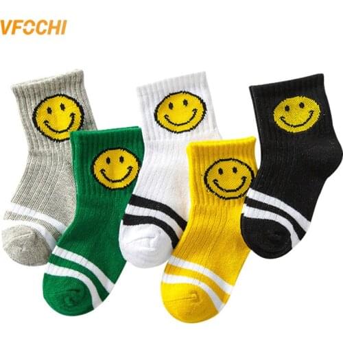 VFOCHI 2020 New Boy Girl Socks 5 Pairs/lot Children Autumn Winter Tube Socks Kids Socks Cotton Girl Cute Breathable Boy Socks