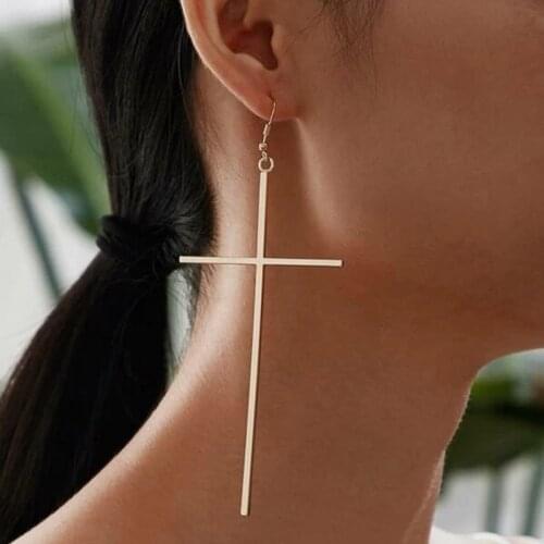 1pair Fashion Bohemian Punk Earrings Jewelry cross shape gold &silver color Earrings Best Gift for Women Girl E048