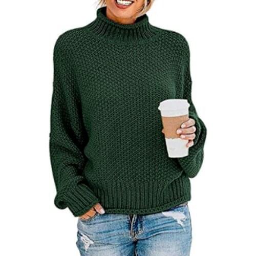 Turtleneck Women Sweaters 2021 Basic Autumn Winter Tops Fashion Women Pullover Knitted Sweater Jumper Soft Warm Pull 17153