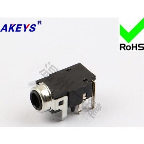 10 PCS PJ-372 power outlet 3.5 headset socket 5-foot pin 2 fixed feet-3.5MM socket mother seat