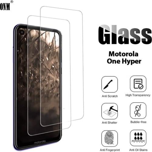 2Pcs Tempered Glass For Motorola One Hyper Screen Protector For Motorola One Hyper Protective Glass Film
