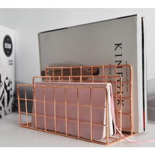 3 Layers Iron Book Magazine Document Storage Shelf Stand Dormitory Office Supply
