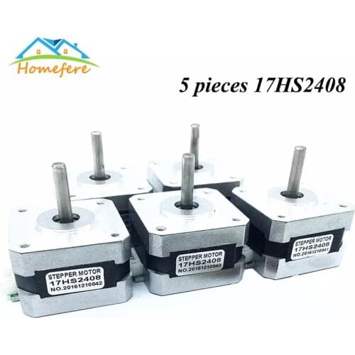 5 Pcs 17HS2408 17HS4401 17HS8401 Nema17 Stepper Motor 42 motor Nema 17 Motor 42BYGH 1.7A Stepper Motor 4-lead for 3D Printer