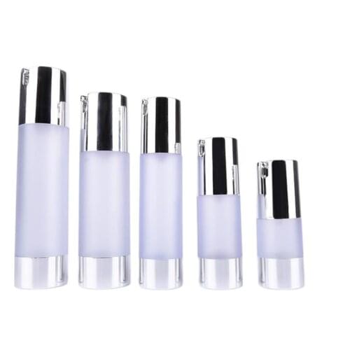 50ml frosted airless bottle silver pump lotion emulsion serum hyaluronic toner ANTI SUNSHINE essence skin care cosmetic packin