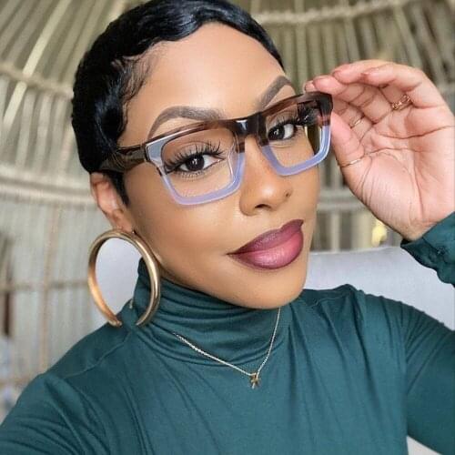 80122 AcetateSquare Handmade Glasses Frame Men Women Optical Fashion Computer Eyeglasses