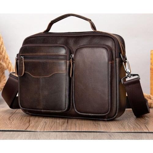 Large Retro Leather Crossbody Casual Bags Shoulder For Handbag Men Bag Genuine 2021 Mens High Quality Capacity Male Briefcase