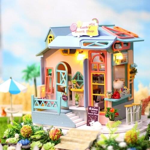 Large Dollhouse Furniture Miniature Building Kits DIY Dollhouse Kit Roombox Villa Garden Wooden Houses Toys