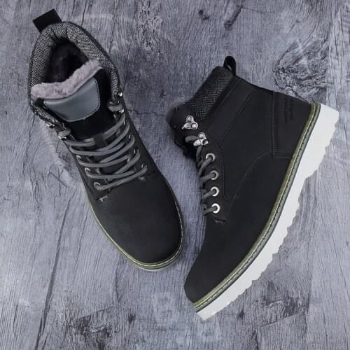 TUINANLE Ankle Boots Women 2021 Winter Black Plush Shoes Fashion Keep Warm Big Size 36-46 Couples Snow Boots Men Ankle Botas