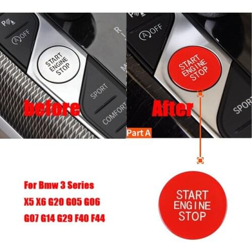 For BMW 3 Series X5 X6 G20 G05 G06 G07 G14 G29 F40 F44 Start Stop Button Replacement Ignition Switch Interior Car Accessories