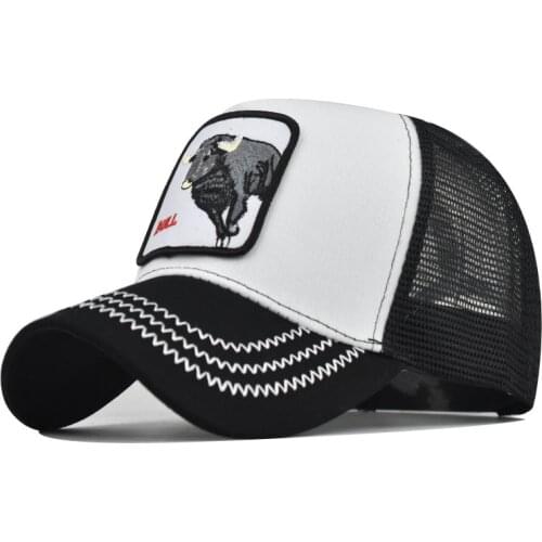 Mens Snapback Caps Summer Breathable Baseball Cap Women Cool Streetwear Bull Embroidery Trucker Bones Unisex Hip Hop Hats Male