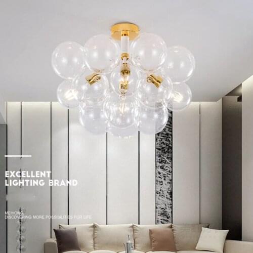 Creative Nordic Type LED Ceiling Lights For Bedroom Living Room Apartment Minimalist Art Glass Bubbles Sphere Decor Luminaire