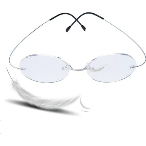 Viodream round lenses ultra-light B titanium rack rimless eyeglasses frames for men women myopia reading frame oculos de grau