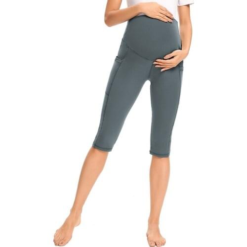 Summer Women Leggings Pregnancy Mama Clothing Womens Yoga Maternity Pants for Women with Pockets High Waisted Workout Pants