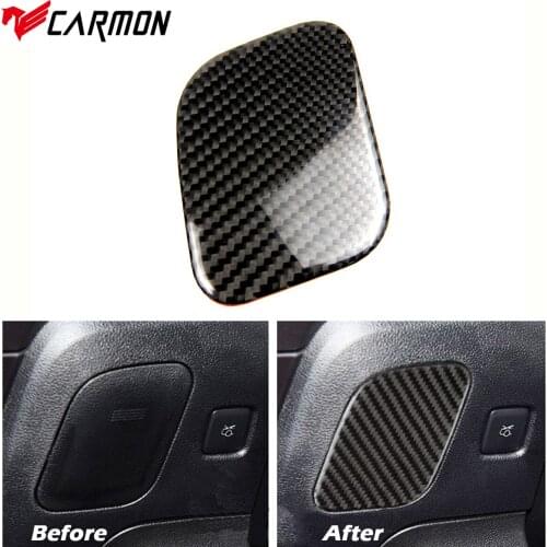 Carmon Carbon Fiber Driver Seat Storage Box Sticker for Ford Mustang Car-Styling 2015 2016 2017 Auto Accessories