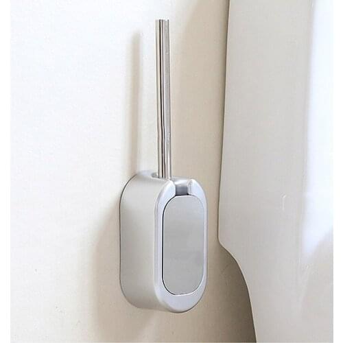 Bathroom Wall Mount Punch Free Storage Box Cleaning Long Handle Modern Toilet Brush Set Home