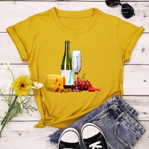 Red wine fruit 2021 New T Shirt Fashion Women Harajuku Ulzzang T Shirt Femal T Shirts Summer Tops TX9139