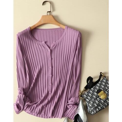 Solid Knitted Women Cardigan Auutmn New V-Neck Elastic Loose Long-Sleeved Elegant Female Outwear Coats Tops