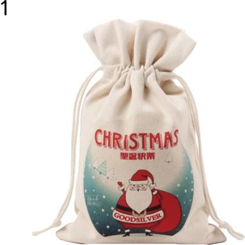 16x23.5cm Christmas Candy Bag Canvas Gift Bags Santa Deer Elk Ride New Year Xmas Nevidad Best Gifts For Kids Event Party Decor