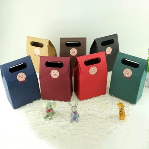 Handle Gift Paper Bag Handmade Soap Zakka Craft Tea Cookies Cake Candy Packaging Paper Boxes Free Shipping