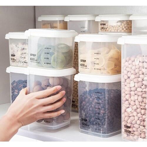 PP Food Containers with ScaleTransparent Stackable Dry Food Storage Box Kitchen Noodles Sealed Containers Kitchen Storage Box