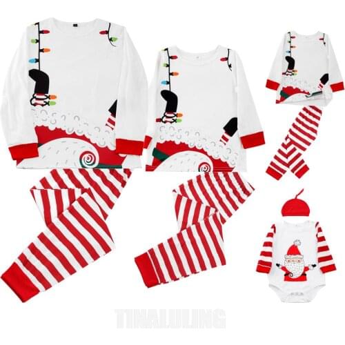 Adult Kids Baby Christmas Loungewear Pajamas Family Look Matching Clothes Parent-child Sleepwear Mother And Children Home Wear