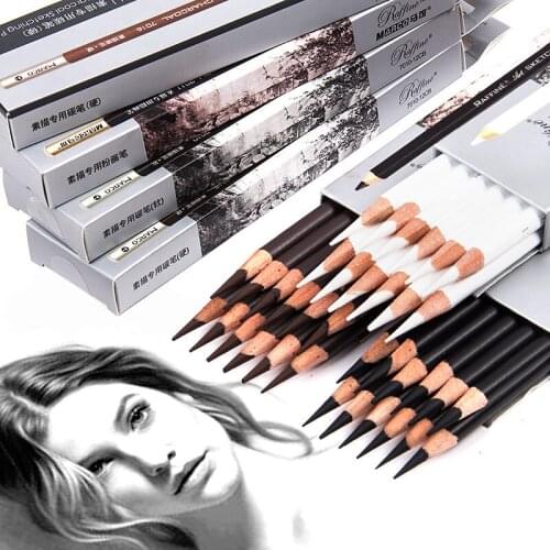 White Charcoal High Light Pen White Sketch Pencil Brush Set Sketch Art Supplies Professional Painting Tools