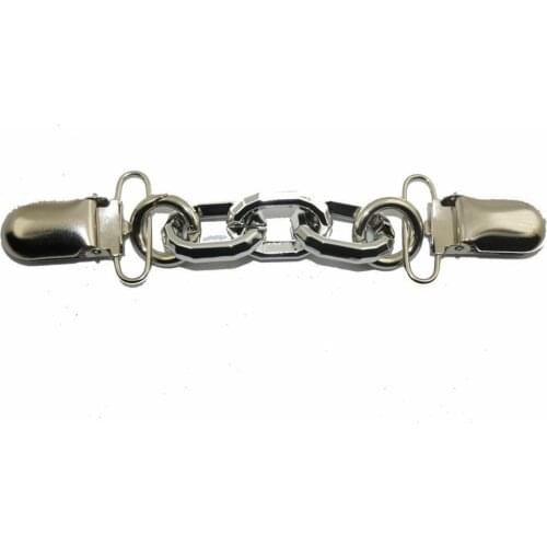 ORNATE LINK CHAIN SLIVER ENDS SWEATER CLIP,CARDIGAN CLIP COLLAR CLIP KEEPER