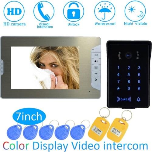 Smart Home Intelligent 1 to 1 Intercom Kit 7 inch LCD Monitor Wire Video Door Phone Doorbell System Security Camera For vistor