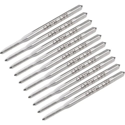 Uxcell Metric Machine Tap M1.8 Thread 0.35 Pitch 3 Straight Flutes H2 High Speed Steel 10pcs