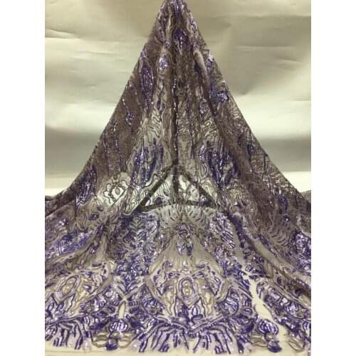 High quality nigerian french net lace african lace fabric SYJ-566816 with sequins for wedding dress