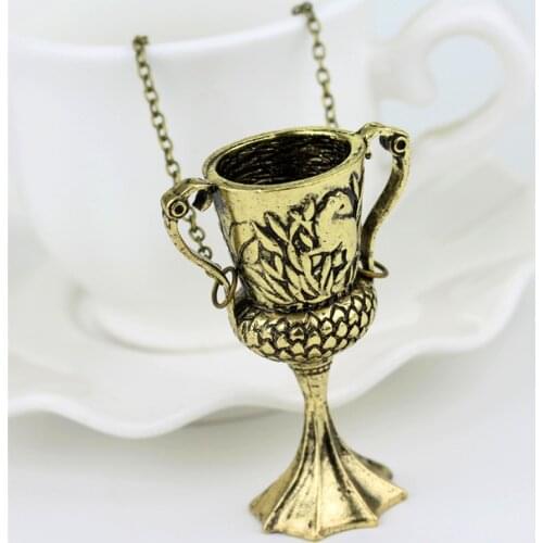 Jewelry Charm Horcrux transformation Helga Hufflepuff Cup Necklace Vintage Bronze Horcrux Conversion Helga Pendant Accessories