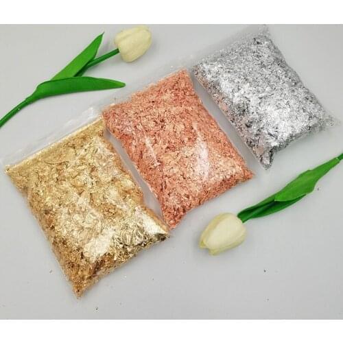 5g/Bag Imitation Gold Sliver Copper Foil Sequins Glitters Craft Leaf Flake Sheets Bulk Foil Paper DIY Art Craft Paper