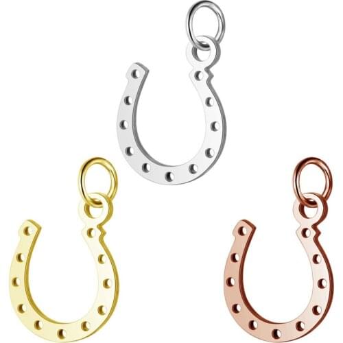 5 pcs/lot 10*17mm Stainless Steel Horseshoe Charms Pendant Bracelet Charms DIY Crafting Jewelry Making Handicraft Accessories