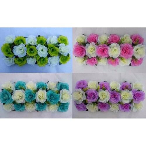 5pcs Silk Rose Flower Floral Arrangement Roman Arches Hanabusa T Station Kiosk Ceremony Wedding Party Flower Row