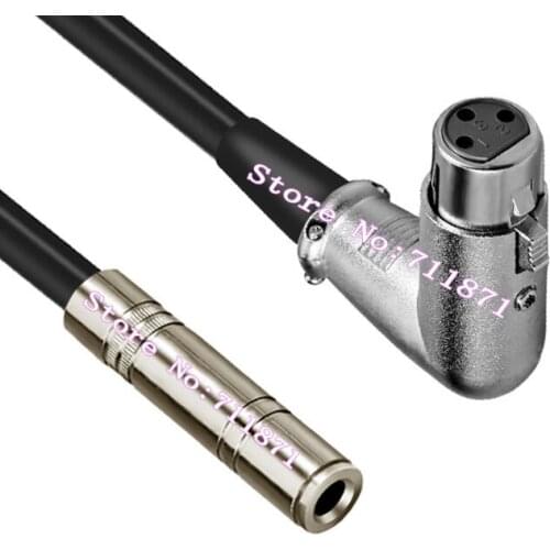 Right Angle bend 3 Pin XLR Cannon Female 6.35 TRS stereo Female Audio cable Line TRS stereo 6.35 Cannon XLR Audio wire cord