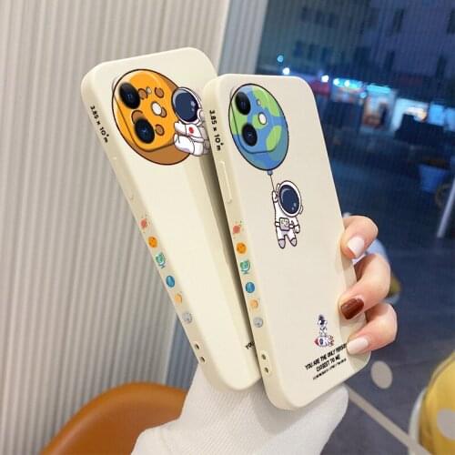 Cute Pattern Phone Case For iPhone 12 11 Pro Max X XS XR XSMAX SE2020 8 8Plus 7 7Plus 6 6S Plus astronaut Silicone Cover